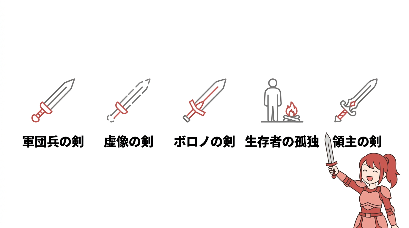 紅の砂漠の序盤から入手可能な片手剣5選
