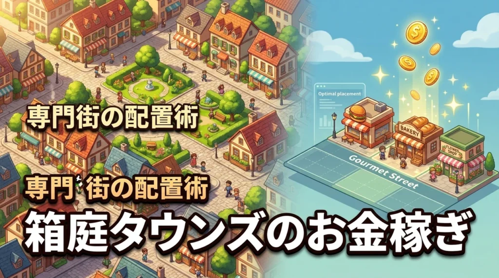 箱庭タウンズでお金が足りない？初心者が知るべき攻略のコツと専門街配置の秘訣