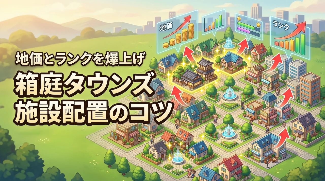 箱庭タウンズの施設配置で悩む人必見！地価を最大化してランクを爆上げするコツ
