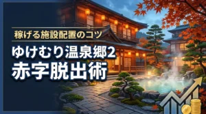 ゆけむり温泉郷2で赤字が止まらない？脱出する方法と経営を安定させる施設配置のコツ